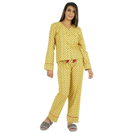 

Bimba Women Printed Nightwear 2 Pcs Sleepwear Set Top & Pyjama PJ Set For Women Cotton