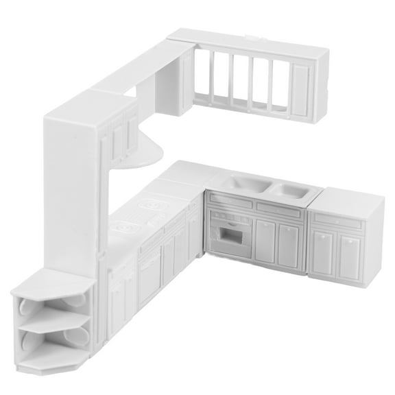 Himition 1 Set Mini Sink Model Doll House 1/25 Scale Wash Basin Miniature Stove Cabinet