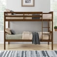 thumbnail image 4 of Linon Elinda Wood Twin over Twin Bunk Bed with Built-In Ladder, Oak, 4 of 15