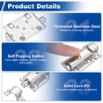 thumbnail image 4 of Pasador de cierre de resorte Uxcell, 3.3 x 1.2 pulgadas, cerrojo deslizante de acero inoxidable para puerta de seguridad con tornillos para puertas interiores de inodoro y armarios, plata, 4 of 7
