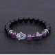 thumbnail image 2 of Pulsera Fatima Cuarzo Amatista Piramide Mal De Ojo Chakras Largo 18 cm Xtellar morado, 2 of 4