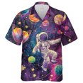 thumbnail image 3 of Camisas hawaianas con estampado 3D de astronauta para hombre, camisas con solapa de astronauta, camisetas holgadas con botones para la calle, mangas cortas, estilo hawaiano, 3 of 5