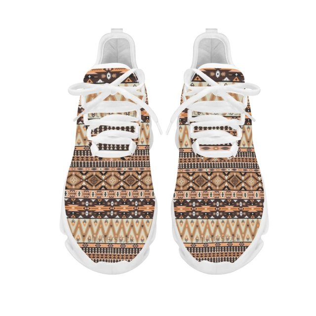 Colorful Tribal Aztec Cartoon Pattern Non-slip Flats for Women Mesh Shock Absorbing Running Shoes Outdoor Work Walking Footwear