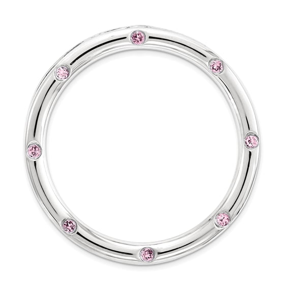 Stackable Expressions Sterling Silver Large Created Pink Sapphire Chain Slide