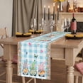 thumbnail image 2 of Table Runners 72 Inches Long Dress Scarves, Easter Farmhouse Kitchen Table Runner, Coffee Tablerunners, Spring Gnomes Bunny Eggs Flowers Blue Checkered 16x72 Inch, 2 of 9