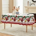 thumbnail image 3 of Christmas Tablecloth 60×84 Inch Oval, Christmas Ball Ornaments Pine Stars Washable Table Cover for Party Picnic Dinner Decor, 3 of 6