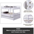 thumbnail image 4 of Full Over Full Bunk Bed with Trundle for Kids, Convertible to 2 Full Size Platform Bed, Wood Full Bunkbed with Full-Length Safety Guard Rail and Ladders, White, 4 of 7
