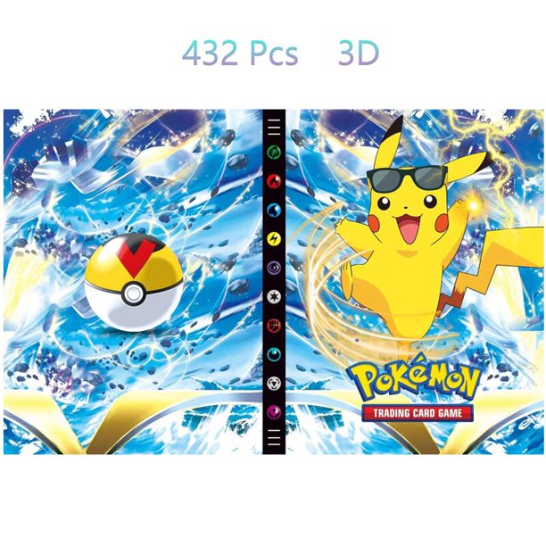 Álbum de tarjetas de Pokémon para niños, libro de tarjetas de Anime con capacidad cargada, carpeta de colección, regalos de juguetes, nuevo, 432 unidades Fivean unisex
