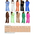 thumbnail image 3 of Frontwalk Ladies 2 Piece Outfits Wide Leg Shirt And Pants Suits Lapel Lounge Set Women Loose Pajamas Sets Button Down Streetwear Orange L, 3 of 3