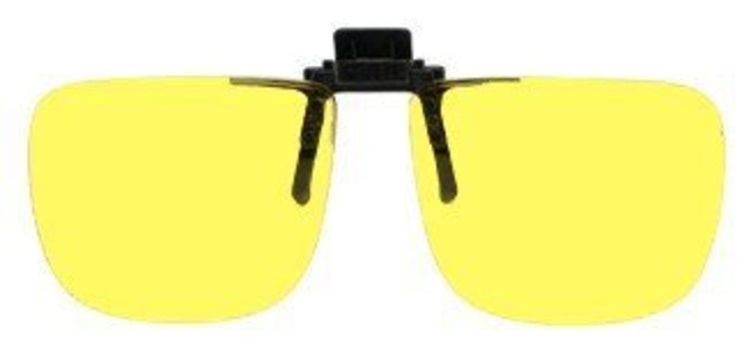 Night Driving Glasses HD Anti Glare Vision Polarised Yellow Lens Clip on Flip up 