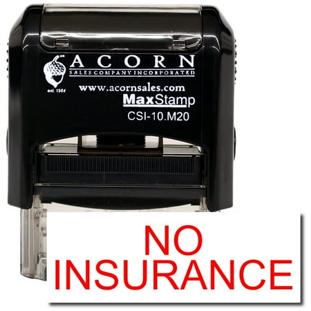 Self-Inking No Insurance Stamp with Purple Ink