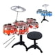 thumbnail image 2 of Juego de batería infantil con platillos trono ajustables, baquetas, instrumento musical de juguete para niños (rojo), 2 of 7