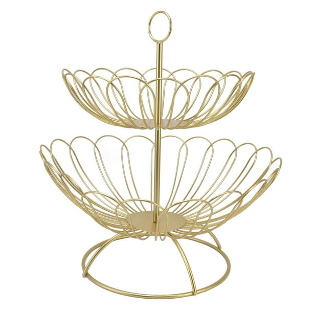 Tier Fruit Bowl,2 Tier Fruit Bowl Fruit Rack Gold Fruit Bowl