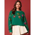 thumbnail image 2 of Sudadera con capucha y parches de purpurina, camiseta vintage, ropa de calle de manga larga ajustada estilo Harajuku, ropa de mujer, camiseta navideña, otoño e invierno 2024, 2 of 4