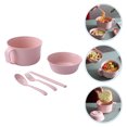 thumbnail image 2 of 1 Set Simple Bento Bowl Pretty Wheat Straw Bowl with Lid and Table Ware, 2 of 8