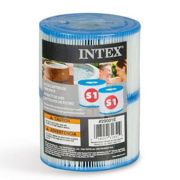 Intex 29001E PureSpa Type S1 Easy Set Hot Tub Spa Filter Replacement Cartridge, 2 Pack