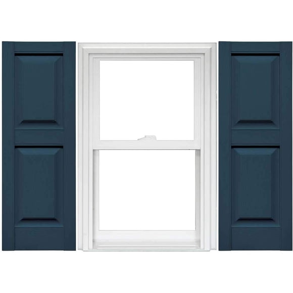 Mid America Raised Panel Vinyl Shutters (1 Pair) - 14.75 x 39 036 Classic Blue