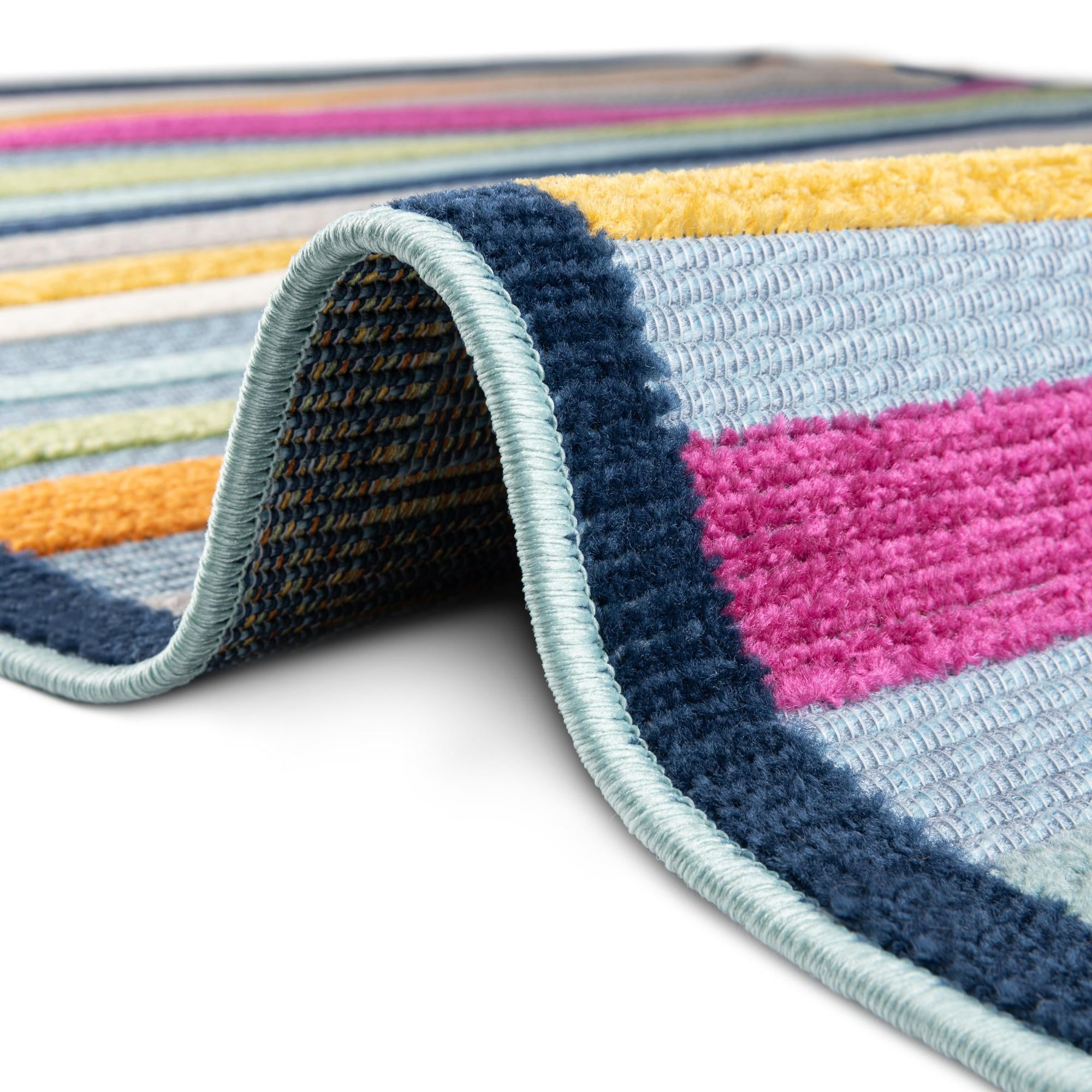 Rugs.com Aruba Outdoor Collection Rug – 2' x 3' Blue Low-Pile Rug Perfect For Any Outdoor Space, Entryways, Kitchens, Breakfast Nooks, Accent Pieces