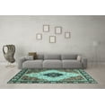 thumbnail image 3 of Ahgly Company Indoor Square Abstract Light Blue Modern Area Rugs, 5' Square, 3 of 4