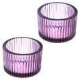 thumbnail image 1 of Uxcell 2 Pcs Soporte de Vela Tea Light Soporte de Velas de Vidrio para Decoración de Centro de Mesa Púrpura, 1 of 6