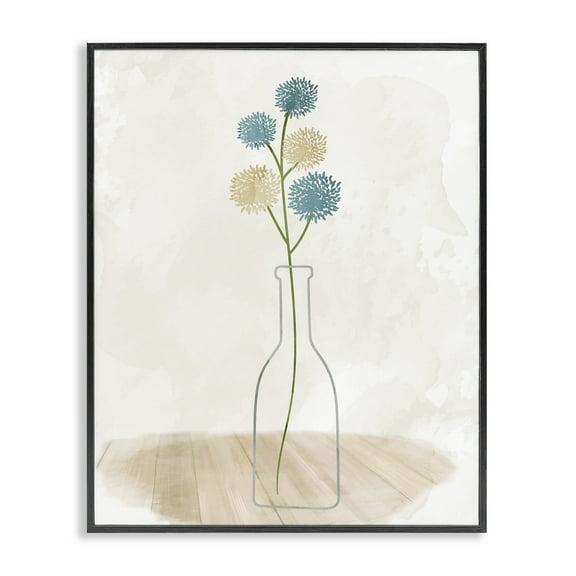 Stupell Industries Simple Bud Vase Botanical & Floral Painting Black Framed Art Print Wall Art, 11 x 14