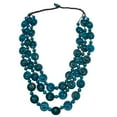 thumbnail image 3 of Collar de cuentas de madera, collar bohemio, joyería de moda, collar llamativo de disfraz Azul, 3 of 9