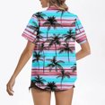 thumbnail image 3 of Hvot&aat Women's Hawaiian Short Sleeve Shirts Floral Tropical Print Button Down Tops Oversize Cool Blouses, 3 of 4