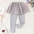 thumbnail image 2 of Baby Girl Pants Kids Baby Girls Footless Legging Spring Summer Shaggy Yarn Skirt Pants Tutu Pantskirt Toddler Sweatpants Grey 2 Years-3 Years, 2 of 4
