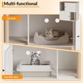 thumbnail image 2 of Cat Litter Box Enclosure for 2 Cats, 31.5'' Double Litter Box Enclosure with Scratching Post, 2 Tiered Hidden Cat Cabinet Furniture with Litter Mats, Cats House, 2 of 8