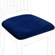 Unique Bargains Velvet Stretchable Chair Seat Cover Cushion Royal Blue 6 Pcs