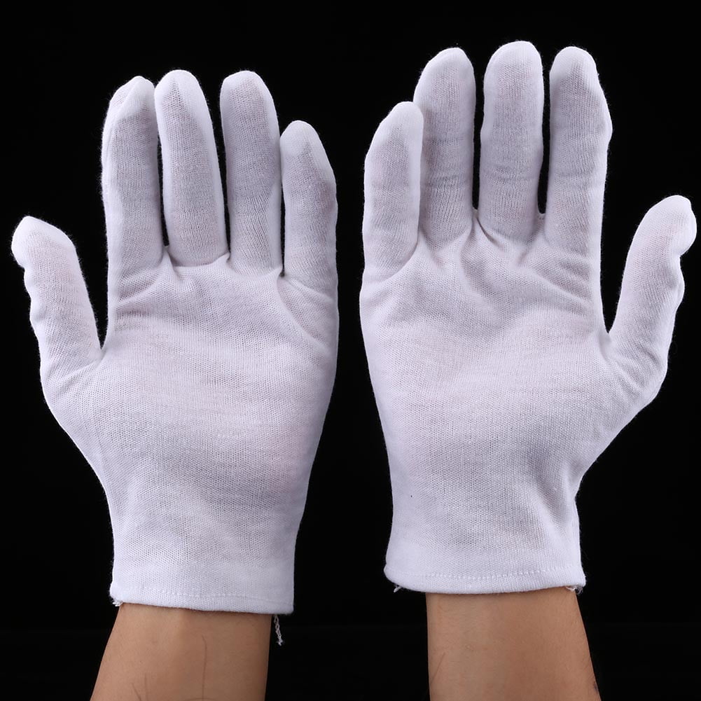 White Cotton Gloves,12 Pairs Practical White White Work Gloves