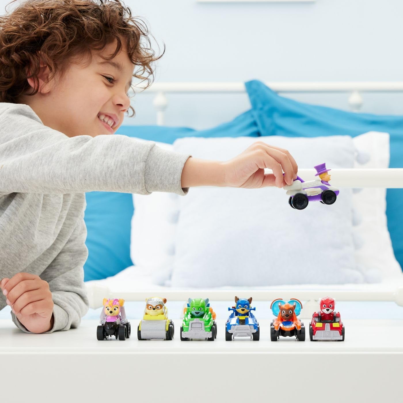 Paw Patrol: The Mighty Movie Toy Vehicle Set- 7 New Cars & Trucks w Exclusive Mayor Humdinger Action Figure-Includes Rubble, Chase, Skye, Zuma, Marshall, Rocky - Gift for Kids
