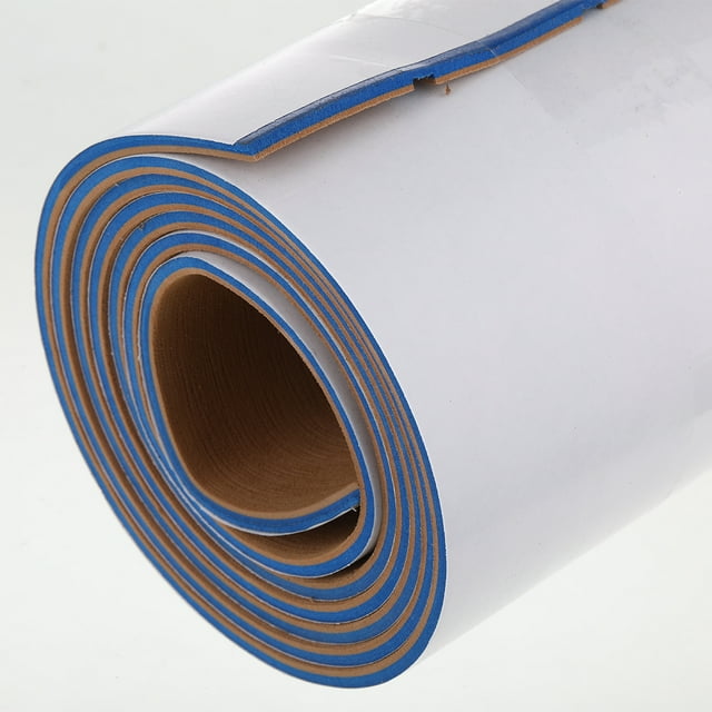 Baohd Tapis de Pont Auto-Adhésif Confortable pour Yacht Marin Bateau Revêtement de Sol EVA Feuille de Bateau RV Fournitures Intérieures Extérieures Pièces Marron Bleu 240CM*5.8CM*0.6CM