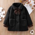 thumbnail image 2 of Curuila Toddler Girls Boys Outerwear Thick Warm Windproof Long Sleeve Solid Long Coat With Button Pocket Black Size 2-3 Years, 2 of 4