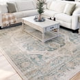 thumbnail image 7 of Well Woven Millie Tribal Blue Medallion 2x7 (2'3'' x 7'3'' Runner) Area Rug Mint Blue & Gold Modern Distressed Oriental Carpet, 7 of 7