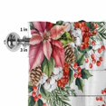 thumbnail image 4 of Cardinal Bird Rod Pocket Curtain Valance, Winter Poinsettia Pine Cones Berry Wood Farmhouse Window Valance for Living Room, Bedroom, Kitchen 54"W x 18"L, 4 of 9