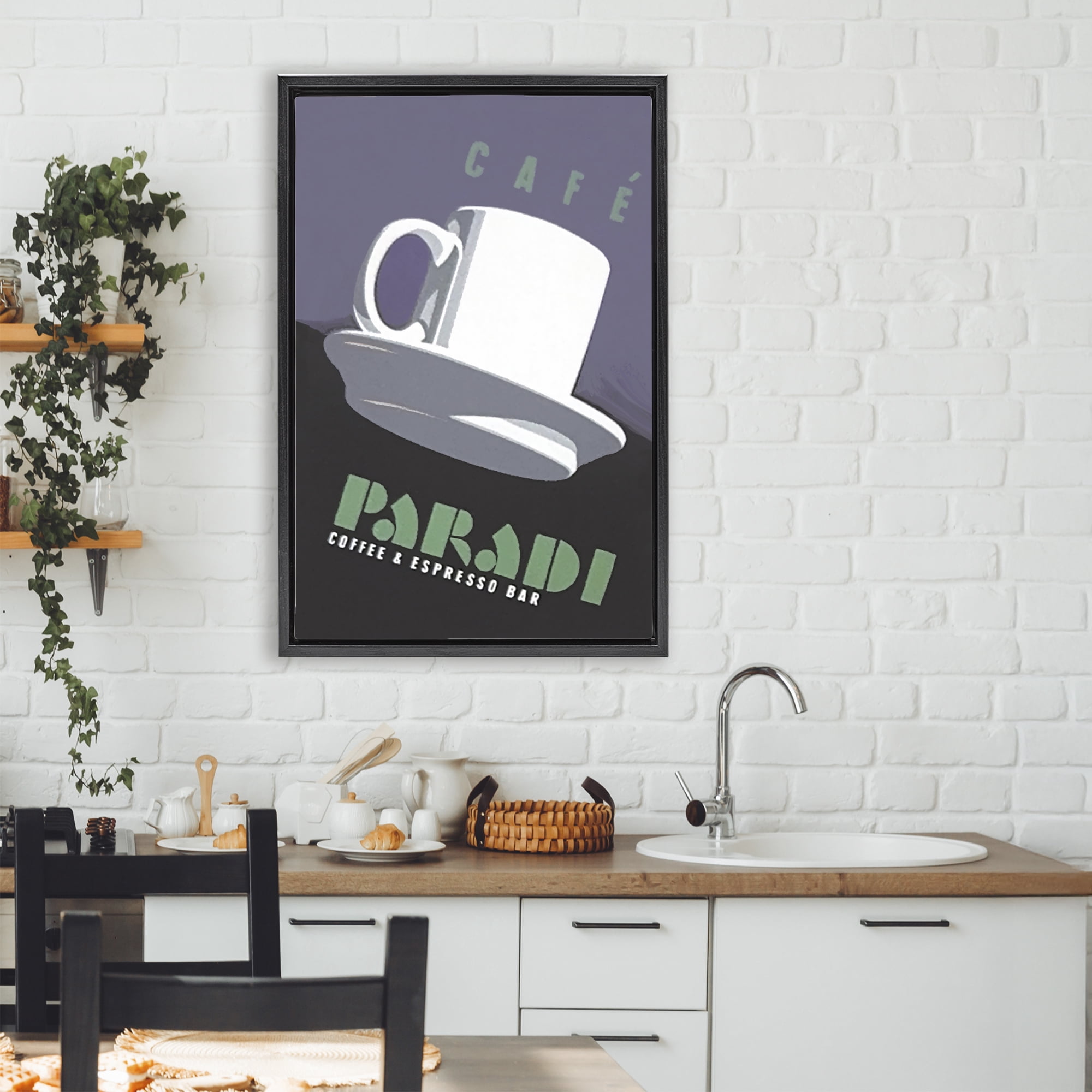 Stupell Industries Paradi Coffee & Espresso Black Framed Floater Canvas Wall Art, design by Jadei Graphics
