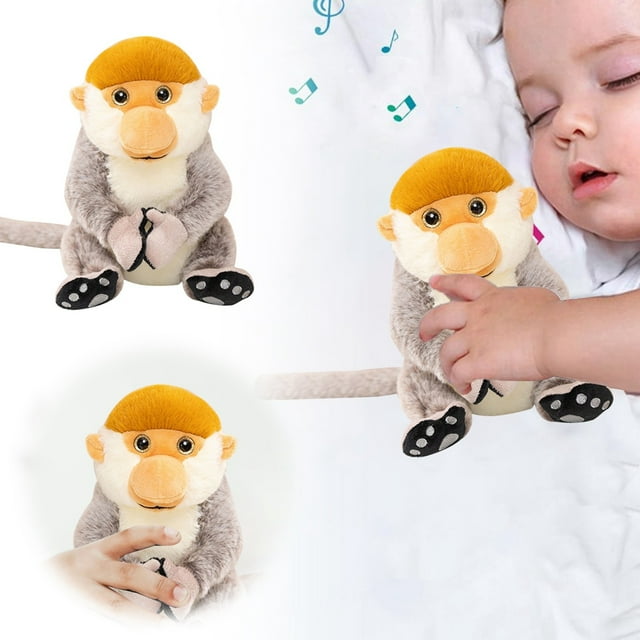 Jouet Singe Proboscis Réaliste Animal en Peluche Doux et Câlin Zoo de Collection pour Enfants et Adultes