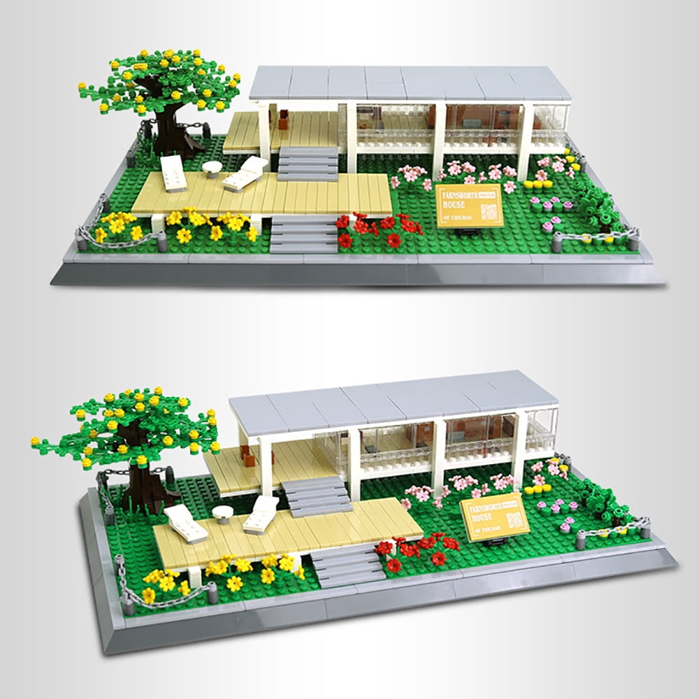 Vyytoz Farnsworth House Illinois Building Set, 661Pcs Architecture Model, Creative Display Toy, World Landmark Collection
