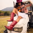 thumbnail image 6 of DREAM PAIRS Women's Western Cowboy Boots, Mid-Calf Cowgirl Boots with Chunky Heel & Embroidered Stitching Wide Width, 6 of 6