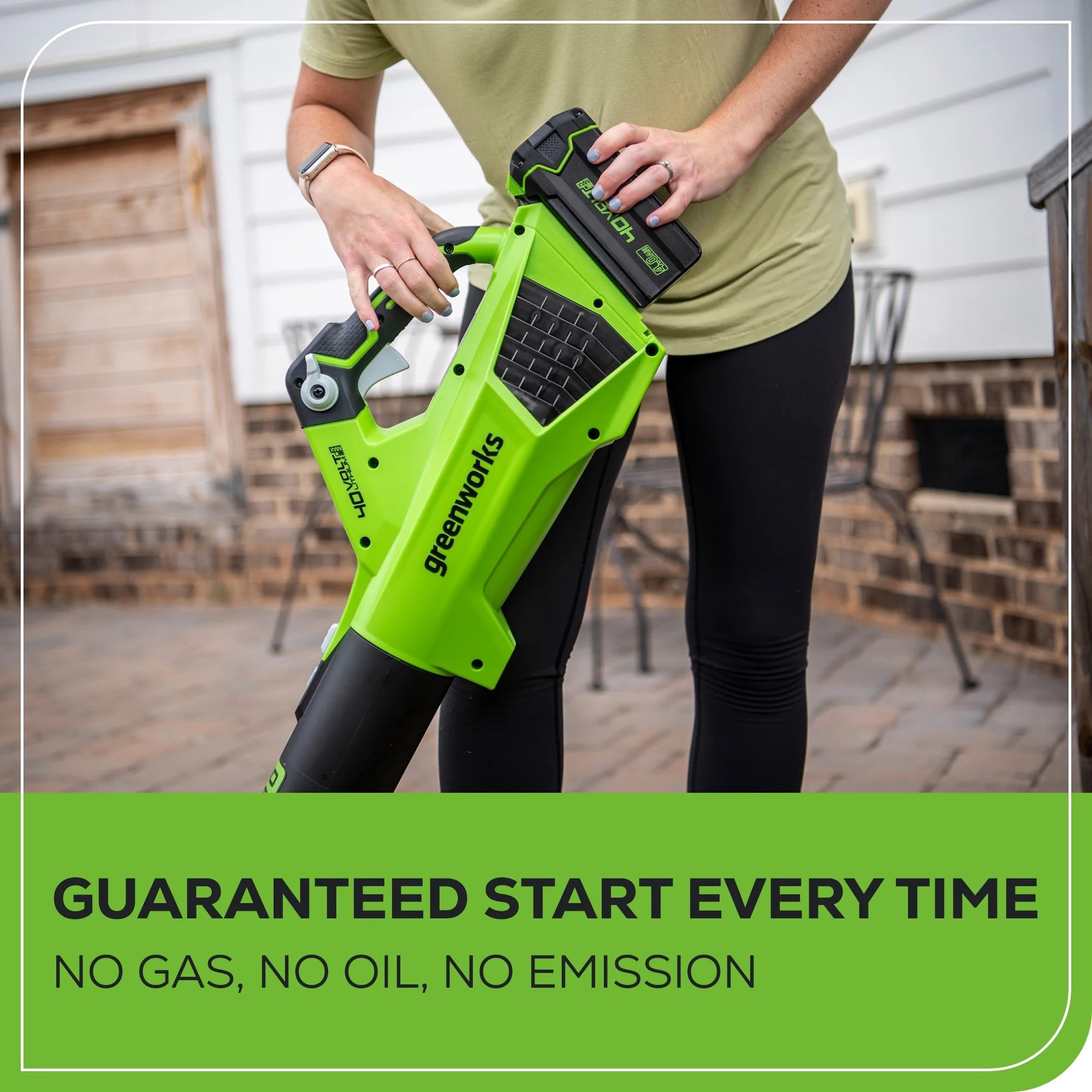 Greenworks 40V (120 MPH / 450 CFM) Cordless Axial Blower, 4Ah USB Battery (USB Hub) and Charger Included