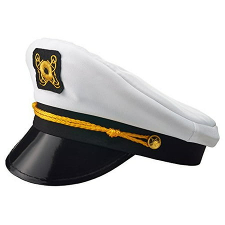 NJ Novelty Yacht Captain Hat Sailor Skipper Cap Sailor Adult Costume Accessory