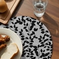 thumbnail image 3 of Grey Black Botanical Round Placemats Set of 4 for Dinning Tables,Heat-proof Braided Table Mats 15 Inch,Pastoral Spring Floral Summer Art Washable Place Mat for Kitchen Restaurant Party Table Decor, 3 of 9