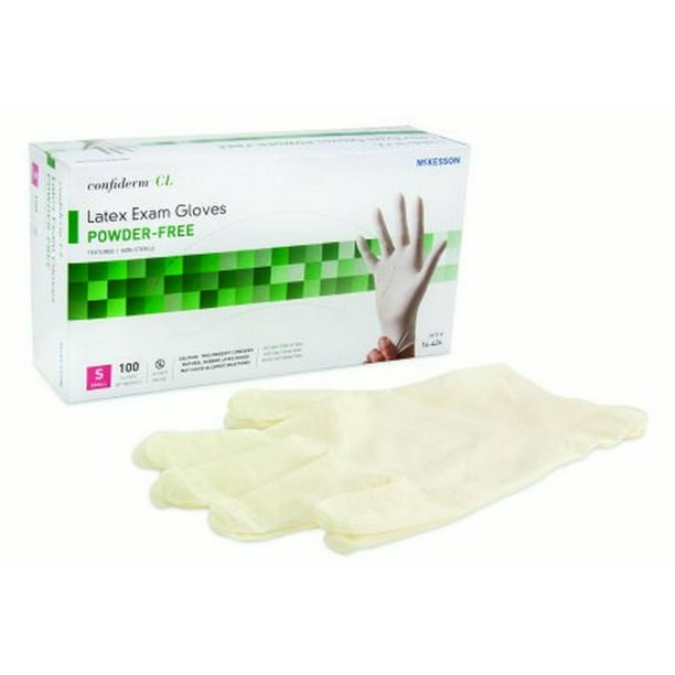 McKesson Confiderm Exam Glove Small NonSterile Latex Standard Cuff
