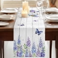 thumbnail image 3 of Table Runners 72 Inches Long Dress Scarves, Purple Flowers Farmhouse Kitchen/Dining Table Runner, Coffee Tablerunners, Weeping Spring Floral Bicycle Wooden 14x72 Inch, 3 of 9