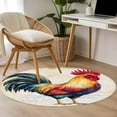 thumbnail image 5 of Rooster Round Area&nbsp;Rug 3.3ft Retro Chicken Farm Animal Rustic Country Non-Slip&nbsp;Washable Circle Rugs Soft Felt Indoor Floor Mat for Bedroom Kitchen Living Room Bathroom, 5 of 9