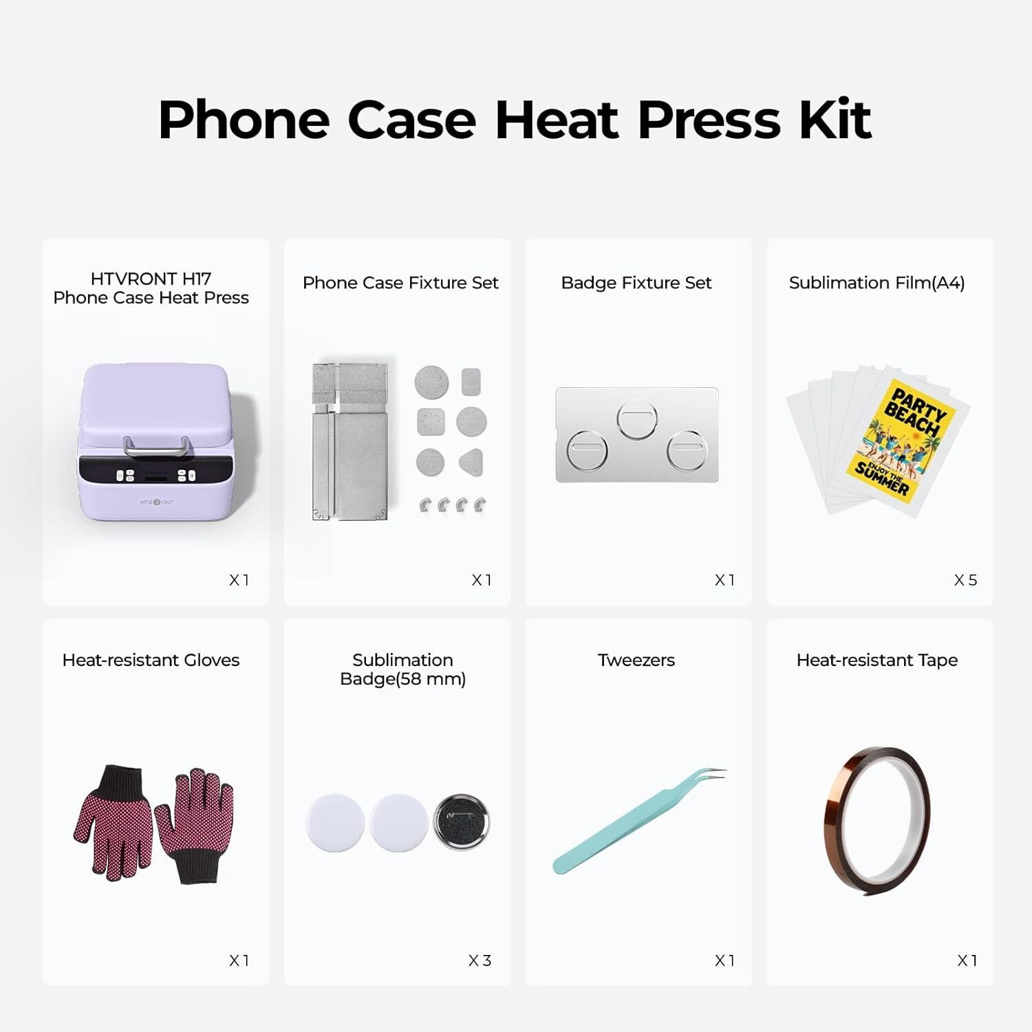 HTVRONT H17 Phone Cases Heat Press - Automatic Vacuum Heat Press Machine for Phone Cases- Sublimation Press for Custom Phone Case, Badges, Coasters, Includes Film & Fixture (Compatible with Android)