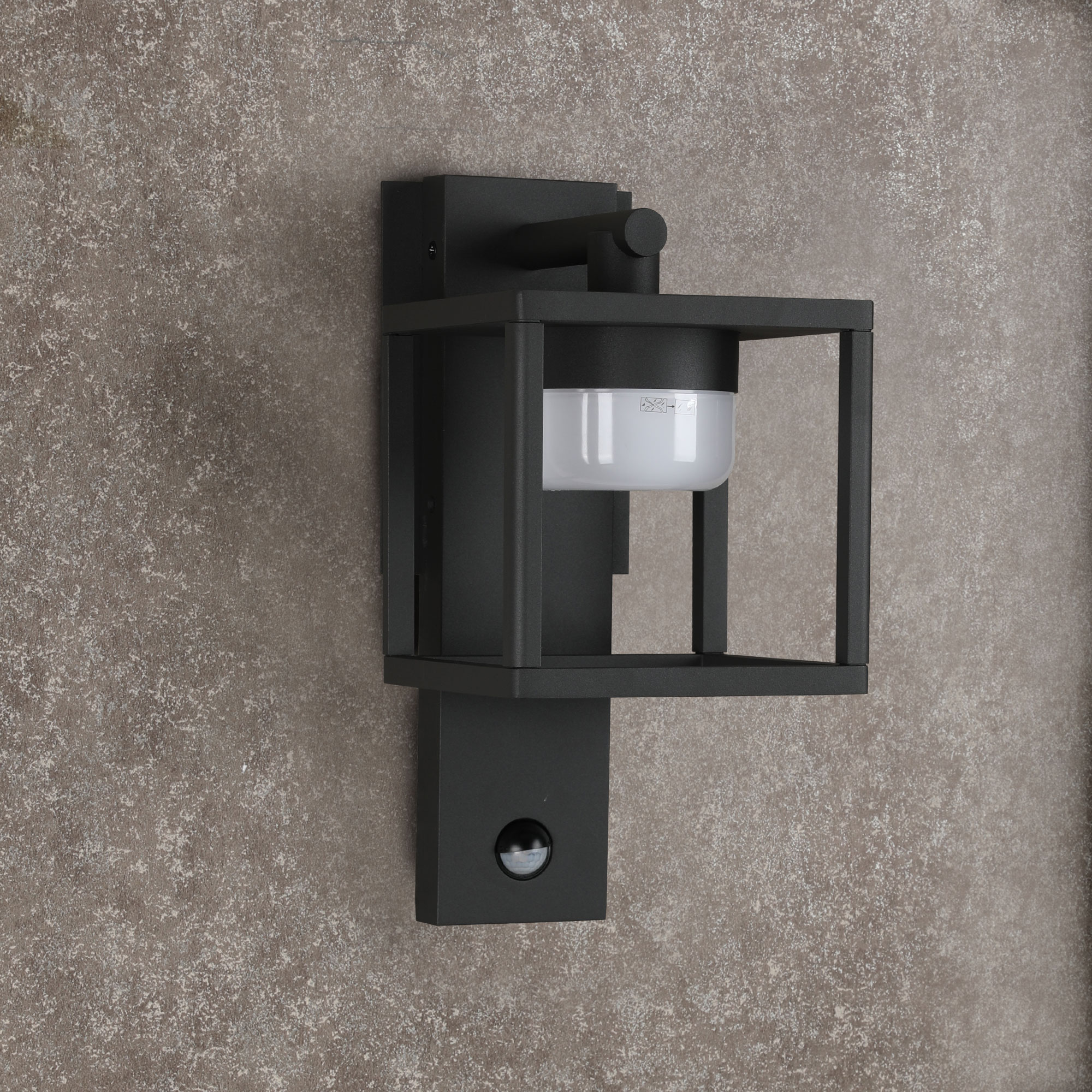 Inowel Outdoor Motion Sensor Porch Light Black Exterior Wall Lantern