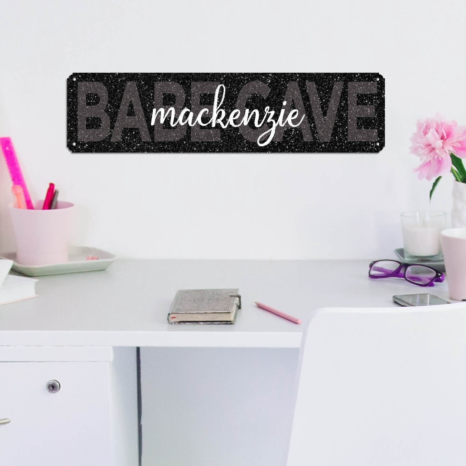 Babe Cave Metal Dorm Sign