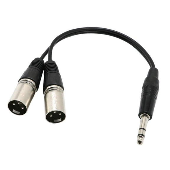 1/4 inch to XLR Audio Y Splitter Converter Cable Adapter ,1Ft/ 30cm 6.35mm 1/4 TRS Male to 2 Dual XLR Male Microphone Stereo Audio Converter Adapter rd